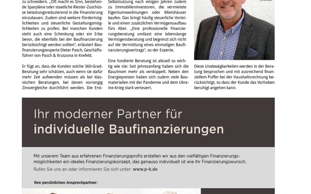 Baufinanzierung ist Lebensplanung